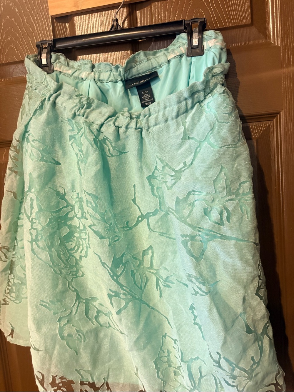 Lane Bryant Mint Green Floral A-Line Skirt